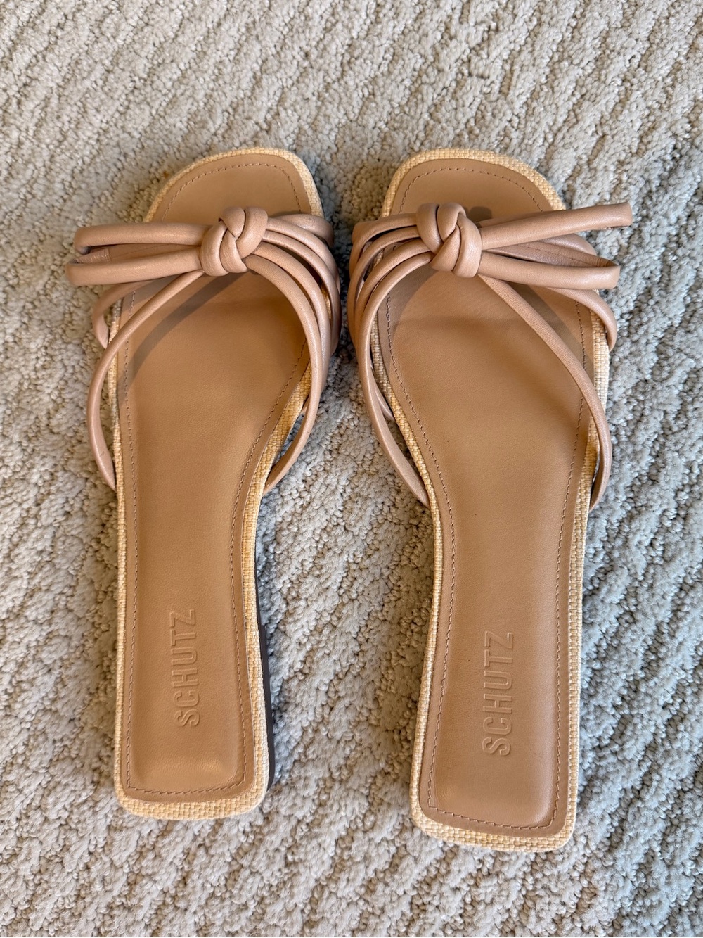 SCHUTZ Blush Knot-Top Slide Sandals for Women Sz. 8.5